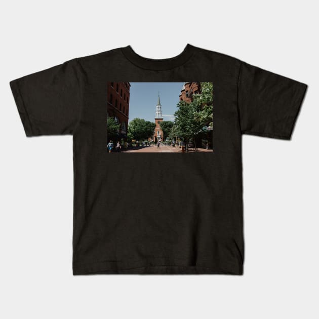 Downtown Burlington Vermont Kids T-Shirt by LindsayVaughn